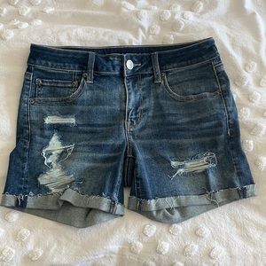 American Eagle Distressed Midi Shorts